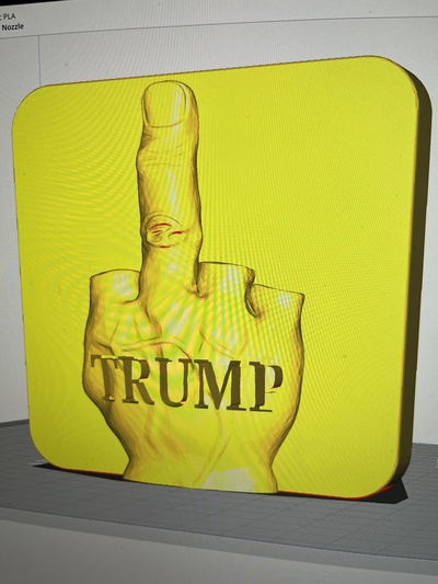 fuck trump hitch cover reese middle finger f 3d print model - Mito3D
