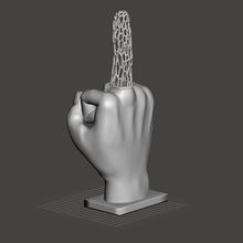 fuck wireframe art hand finger fun joke voronoi 3d print model - Mito3D