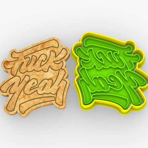 fuck yeah chef cutter cookie set knife kitchen cutters cookies pack cook 3D print model - Mito3D