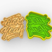 fuck yeah chef cutter cookie set knife kitchen cutters cookies pack cook 3d print model - Mito3D