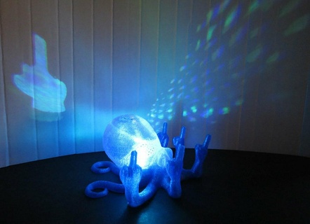 fuckofftopus finger led middle octopus rude tea light sculptures 3d print model - Mito3D