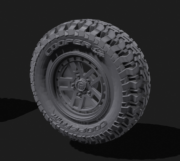 combustível estrada pneu 1 borda 4x4 roda all terrain modelo modelagem 24 3d print model - Mito3D