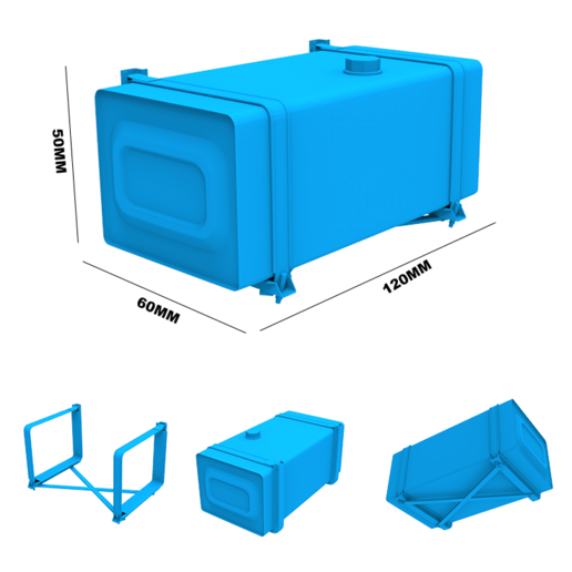 fuel tank 1 14 game printable toys rc oil tamiya stored storage vacuum barrel vehicle transfer truck 3D print model - Mito3D