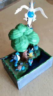 fuente agua pokemon Pikachu totodile Lugia lapras chorro bulbasaur decoración figura 3d print model - Mito3D