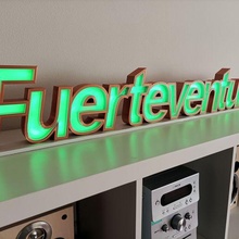 Fuerteventura placa conduziu Marquee luminoso poster néon canário 3d print model - Mito3D