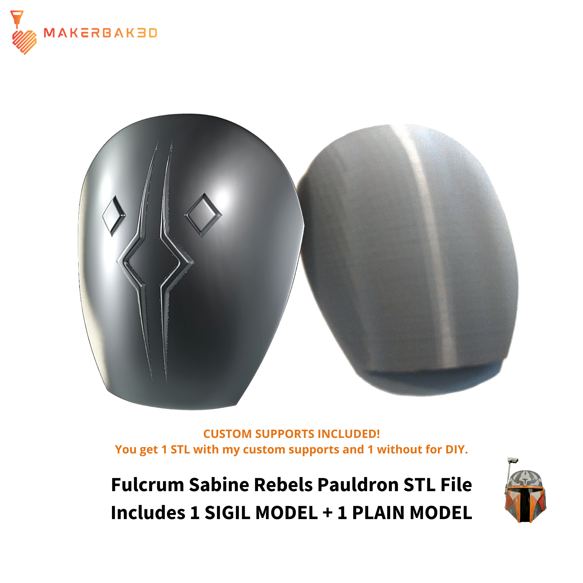 fulcro Sabino hombro armadura mandaloriano guerra Galaxias estrella guerras sigilo sello emblema símbolo hombrera plato cosplay disfraz ahsoka 3D print model - Mito3D