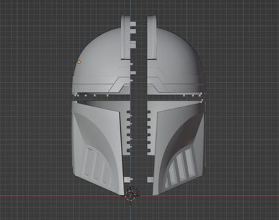 full size trooper helmet mando chopped mandalorian hasbro starwars way 3d print model - Mito3D