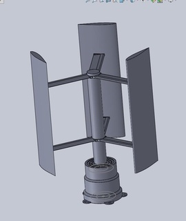 totalmente 3d impresso vento turbina pequeno escala Vawt faça 3d print model - Mito3D