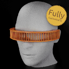 fully customizable blade glasses fashion accessories carnival clothing club cosplay goggles mask visor costume disco fun funky halloween party rave shades spectacles shutter steampunk vertical 3d print model - Mito3D