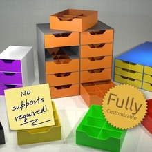 completamente personalizzabile cassetto Consiglio dei ministri petto mestiere Fai elettronica cassetti piccolo parti Conservazione scatola contenitore organizzazione 3d print model - Mito3D