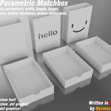 fully parametric matchbox box container containers customizable drawer 3d print model - Mito3D