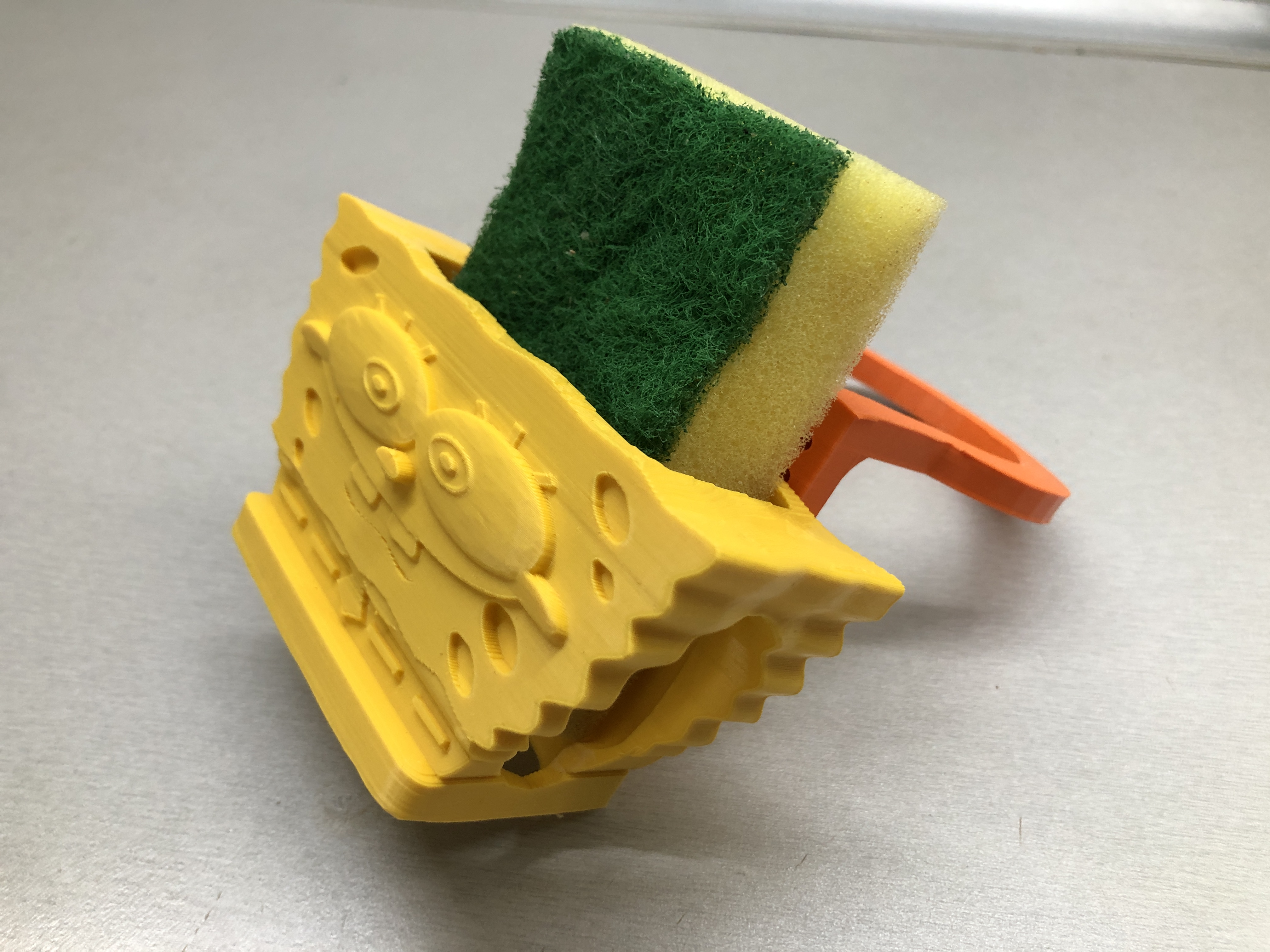 fun sponge holder bob Home kitchen sink organiser 3D print model - Mito3D