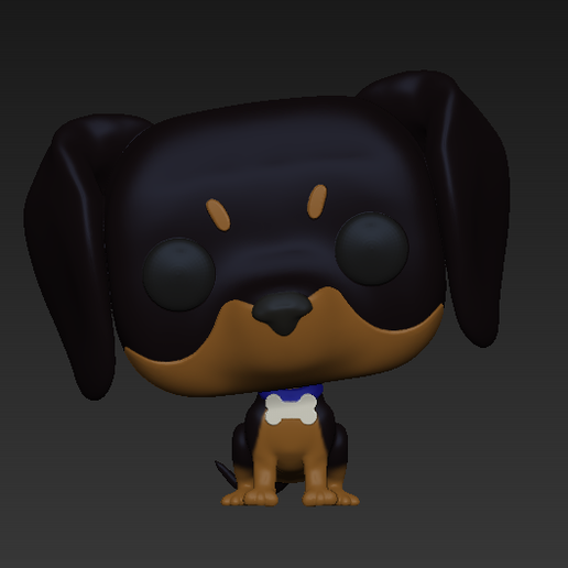 funco Dackel Kunst Würstchen funko Hund Maskottchen 3D print model - Mito3D