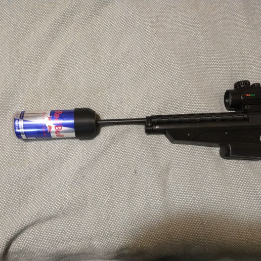 functional airgun soda suppressor gadget moderator crosman pellet gun 3D print model - Mito3D