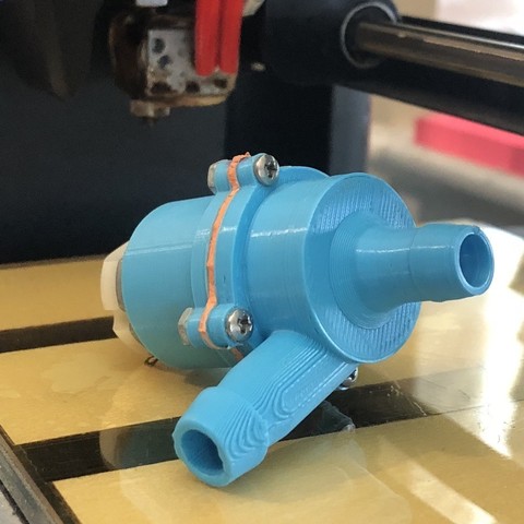 functional micro water pump tool 3v motor centrifugal flow impeller tubing turbine filter pipe machine tools 3D print model - Mito3D