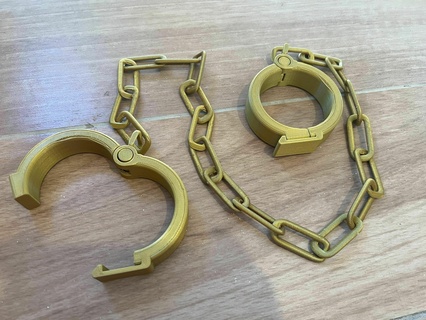 functional wrist cuffs chain link cuff cosplay shackles hobby security 3d print model - Mito3D