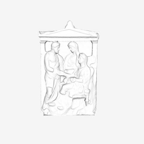 stele funeraria phainippos louvre di parigi art il museo del muse du francia 3D print model - Mito3D