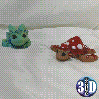 fungo Dragão articulado brinquedo arte multicolorido flexível animal réptil Diversão flexi cogumelo apoia impressão colocar fofa 3d print model - Mito3D