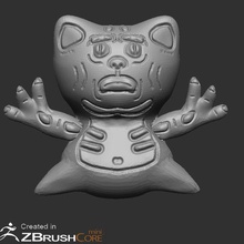 hongo monster3 juego gato mini juguete figura colección Arte 3d print model - Mito3D