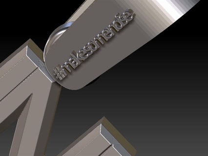 funk gioielleria pendente balla hashtag zbrush stl 3d print model - Mito3D
