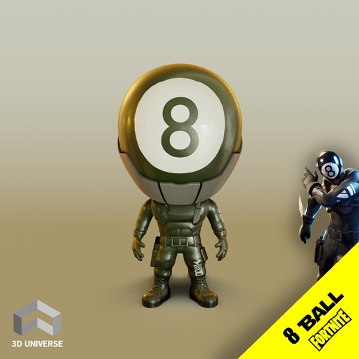 funko 8 ball fortnite jeu fornite statuette jouet la poupée statutte 3D print model - Mito3D