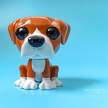 funko boxer dog boer mascot pet 3d print model - Mito3D