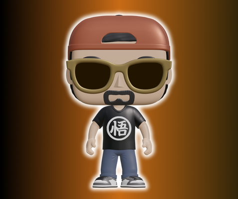 funko boy glasses cap home pop man t-shirt goggles beard 3d print model - Mito3D