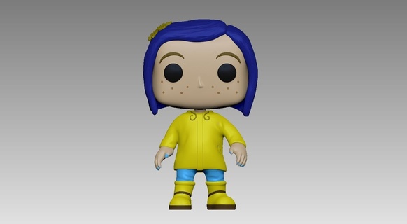 Funko Coraline yağmurluk personaje oyun funko pop oyuncak Sanat oyuncu oyuncaklar yağmur 3d print model - Mito3D