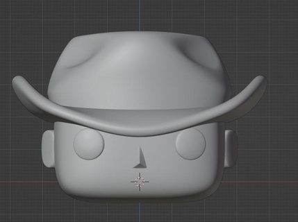 funko cow boy chapeau 3d print model - Mito3D