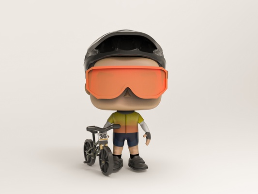 funko ciclista bicicleta juego ruta funkopersonalizado casco 3d print model - Mito3D