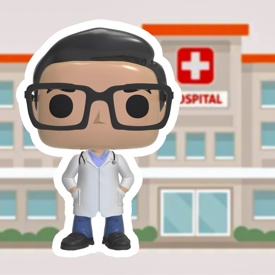 funko médico dr hospital funkopersonalizado enfermeira 3D print model - Mito3D