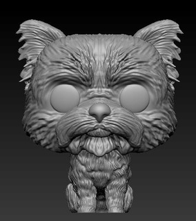 funko cão 3 arte animal Yorkie modelagem 3d 3d print model - Mito3D