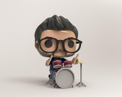 funko drummer Game battery funkopop pop band 3d print model - Mito3D