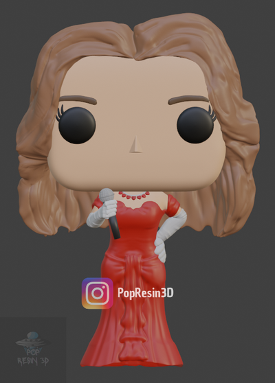 funko elegante ragazza arte pop microfono chica funkocustom 3d print model - Mito3D