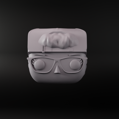funko femmina testa bicchieri cap on indietro 01 arte maschio generico uomini sole occhiali giochi giocattoli 3d print model - Mito3D