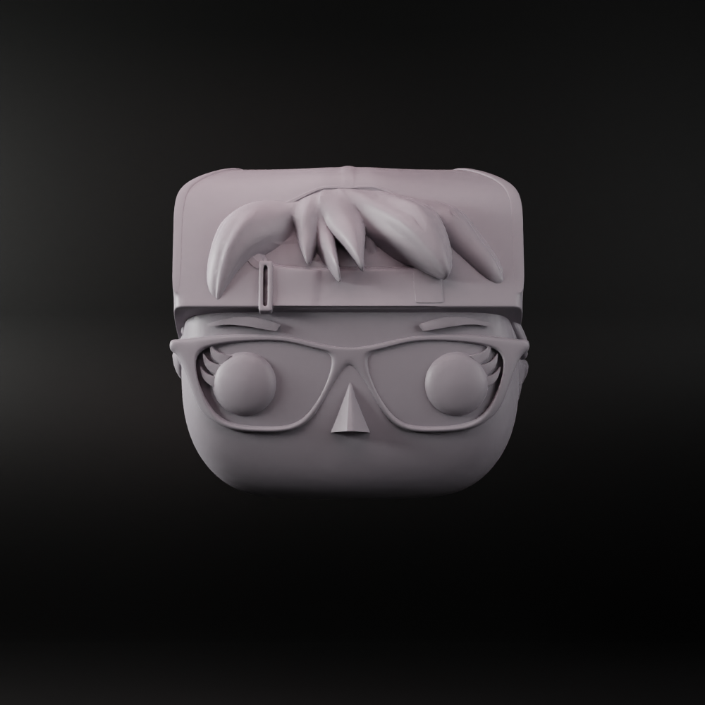 funko female head glasses cap on back 02 art male generic men sun sunglasses games toys 3D print model - Mito3D