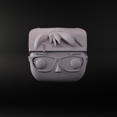 funko femmina testa bicchieri cap on indietro 02 arte maschio generico uomini sole occhiali giochi giocattoli 3d print model - Mito3D