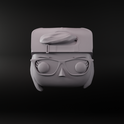 funko femmina testa bicchieri cap on indietro 03 arte maschio generico uomini sole occhiali giochi giocattoli 3d print model - Mito3D