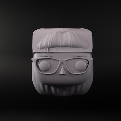 funko hembra cabeza lentes gorra on espalda 04 arte masculino genérico hombres dom gafas sol juegos juguetes 3d print model - Mito3D