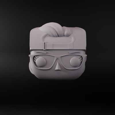 funko hembra cabeza lentes gorra on espalda 05 arte masculino genérico hombres dom gafas sol juegos juguetes 3d print model - Mito3D