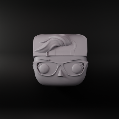 funko hembra cabeza lentes gorra on espalda 07 arte masculino genérico hombres dom gafas sol juegos juguetes 3d print model - Mito3D