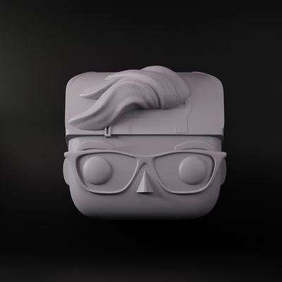 funko head male glasses cap on back 01 art female generic men sun sunglasses games toys 3d print model - Mito3D