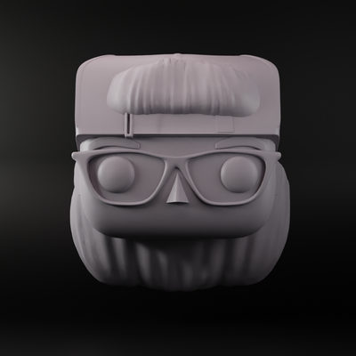 funko cabeza masculino lentes gorra on espalda 04 arte hembra genérico hombres dom gafas sol juegos juguetes 3d print model - Mito3D