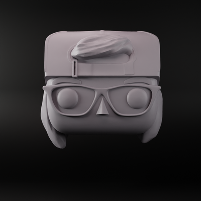 funko cabeza masculino lentes gorra on espalda 05 arte hembra genérico hombres dom gafas sol juegos juguetes 3d print model - Mito3D
