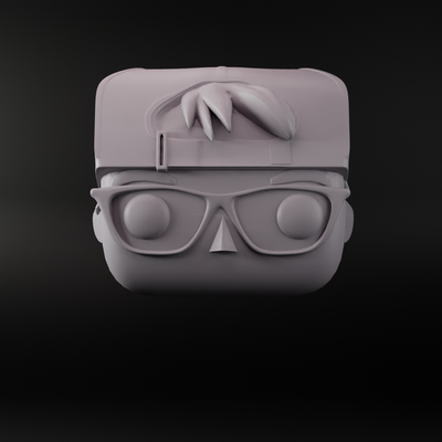 funko cabeza masculino lentes gorra on espalda 06 arte hembra genérico hombres dom gafas sol juegos juguetes 3d print model - Mito3D