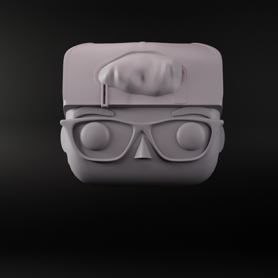 funko head male glasses cap on back 07 art female generic men sun sunglasses games toys 3d print model - Mito3D