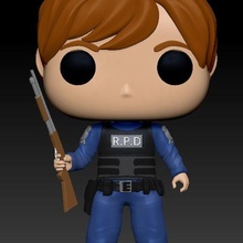 funko leon s kennedy game chibi claire anime resident lion 3d print model - Mito3D