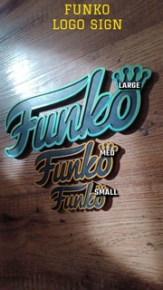 funko logo large cake topper party decor pop gifts funkopopsign sign gift 3d print model - Mito3D