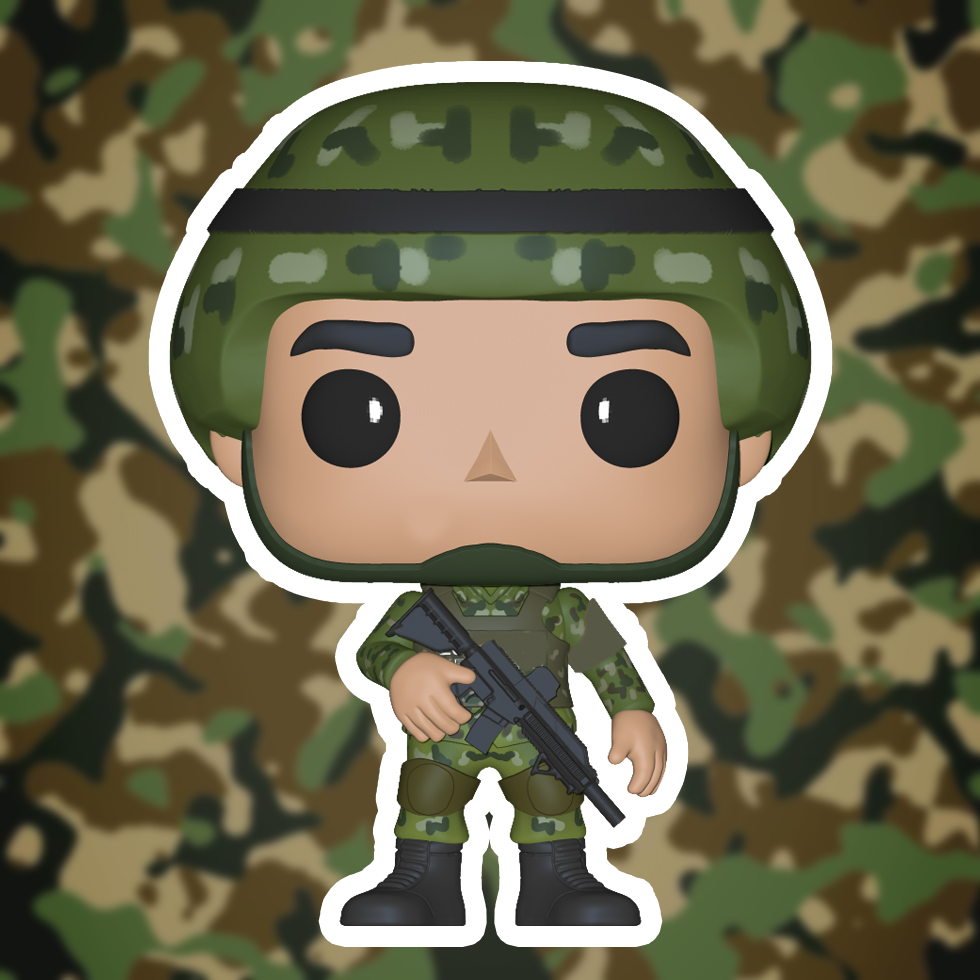 funko military soldier funkopop pop army war gun 3D print model - Mito3D