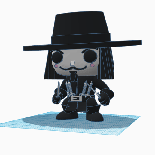 funko pop- vendetta original character hat art pop figure figurine doll display toy movie 3D print model - Mito3D